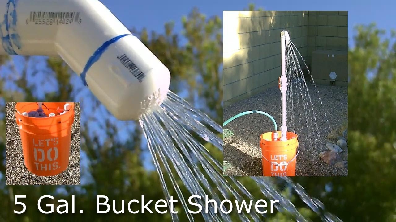 DIY Shower! The "5 Gallon Bucket" PVC Camp Shower! PVC Bucket Shower
