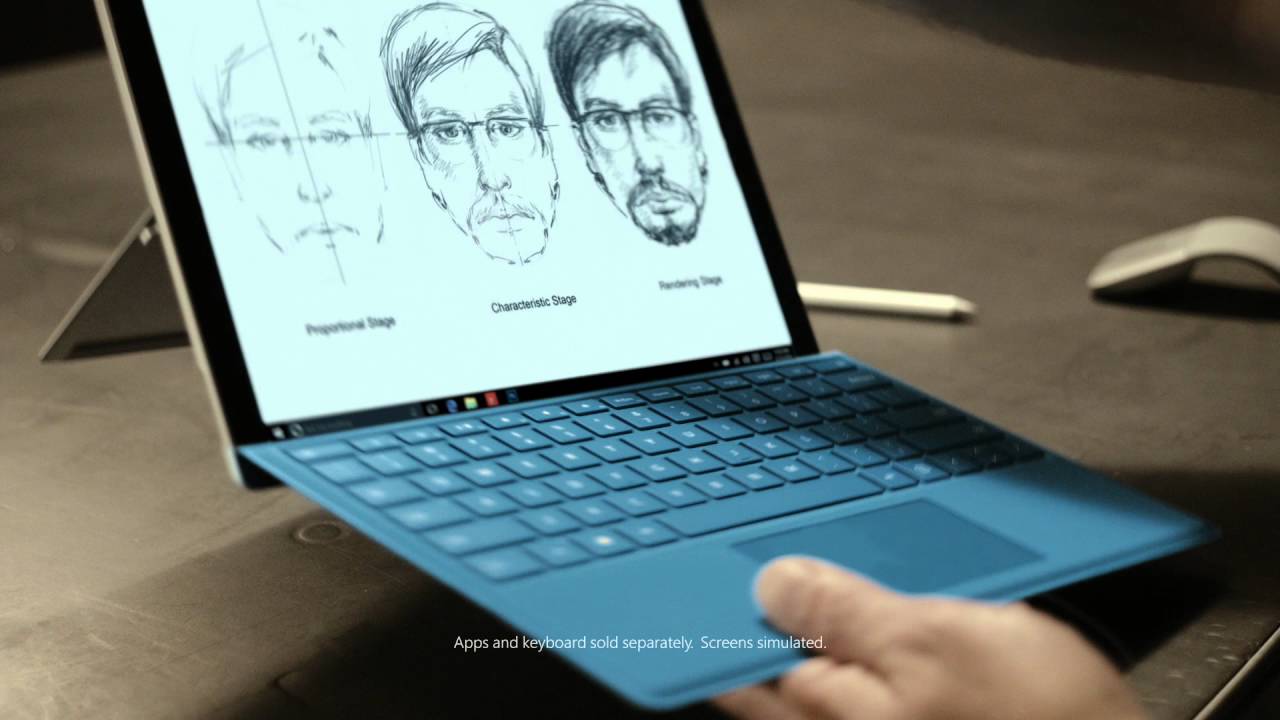 microsoft surface pro 4 forensic artist stephen mancusi shows the