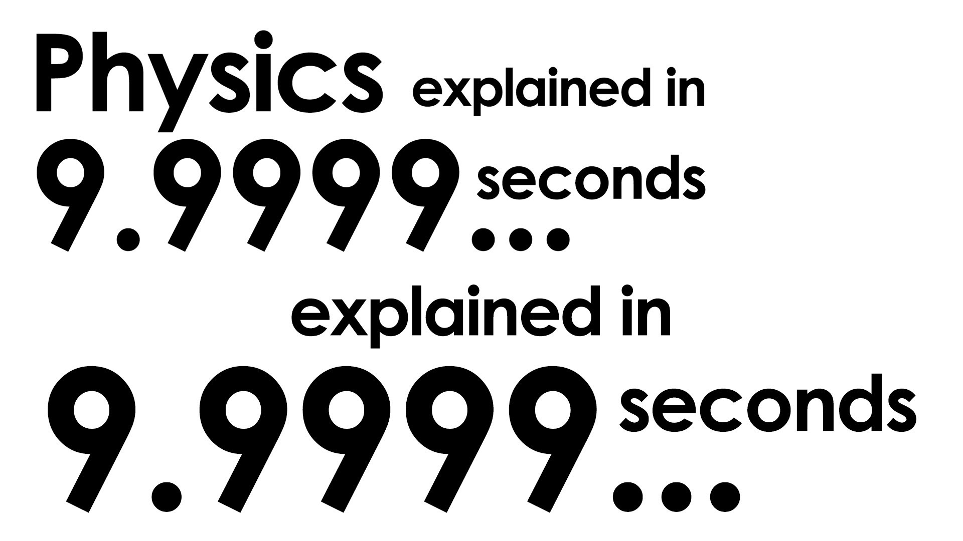 Second physics. Physics in minutes