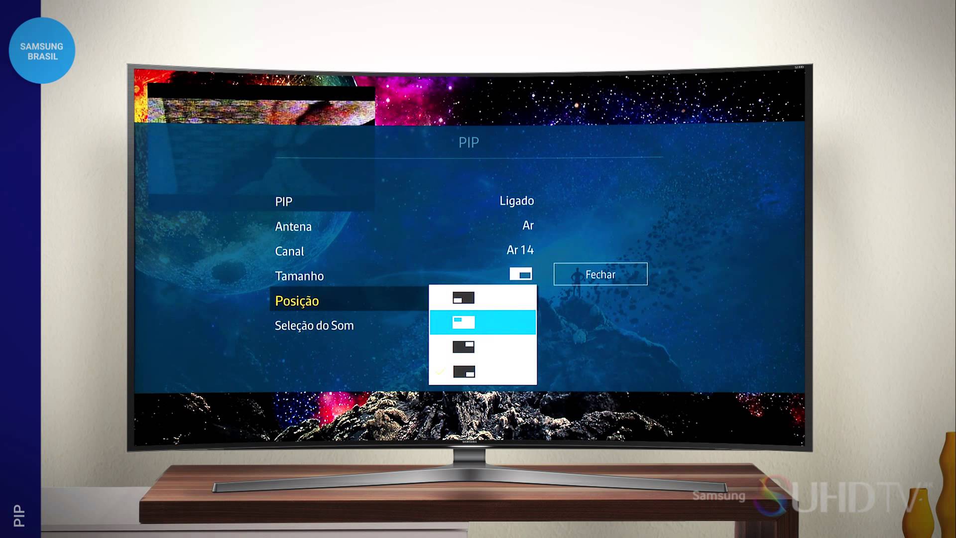 Como usar a função PIP Samsung TV S UHD Série J (2015)