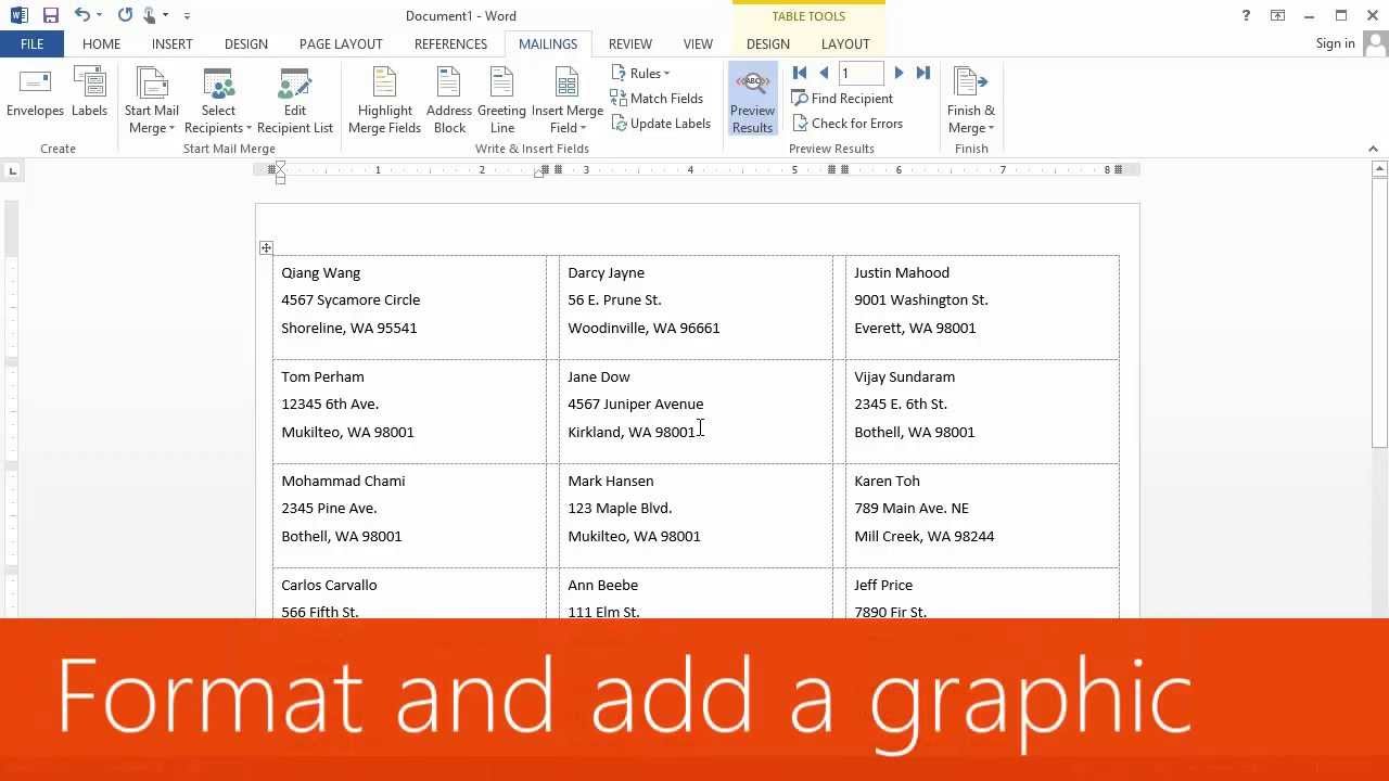 how to format labels in word