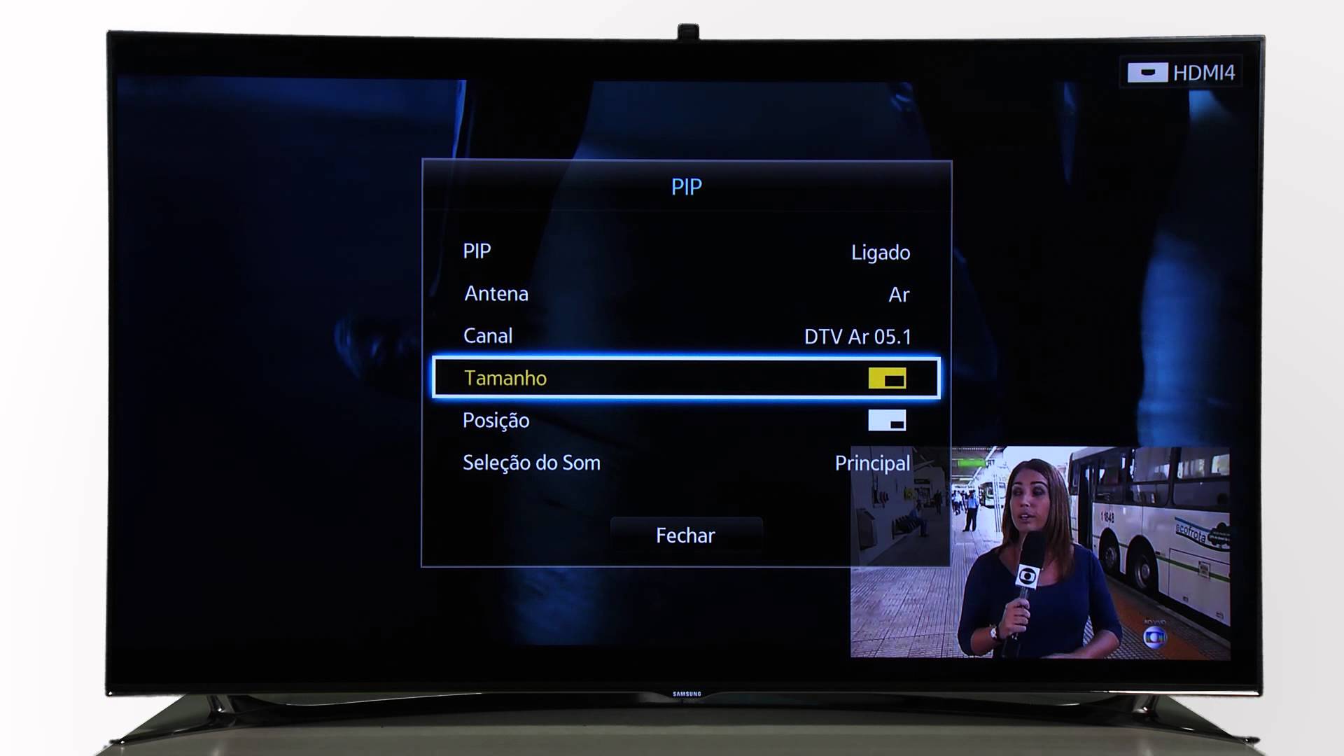 Como ativar e configurar o PIP no seu televisor Samsung