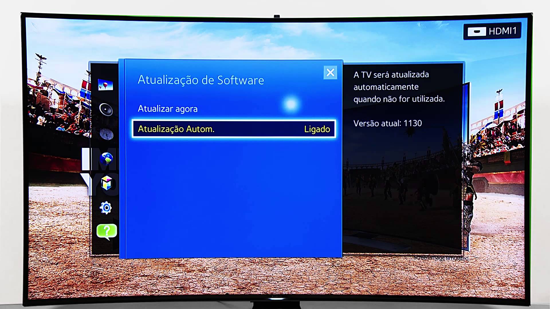 Como realizar a atualização de software pela TV Samsung.