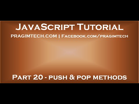 JavaScript array push and pop methods