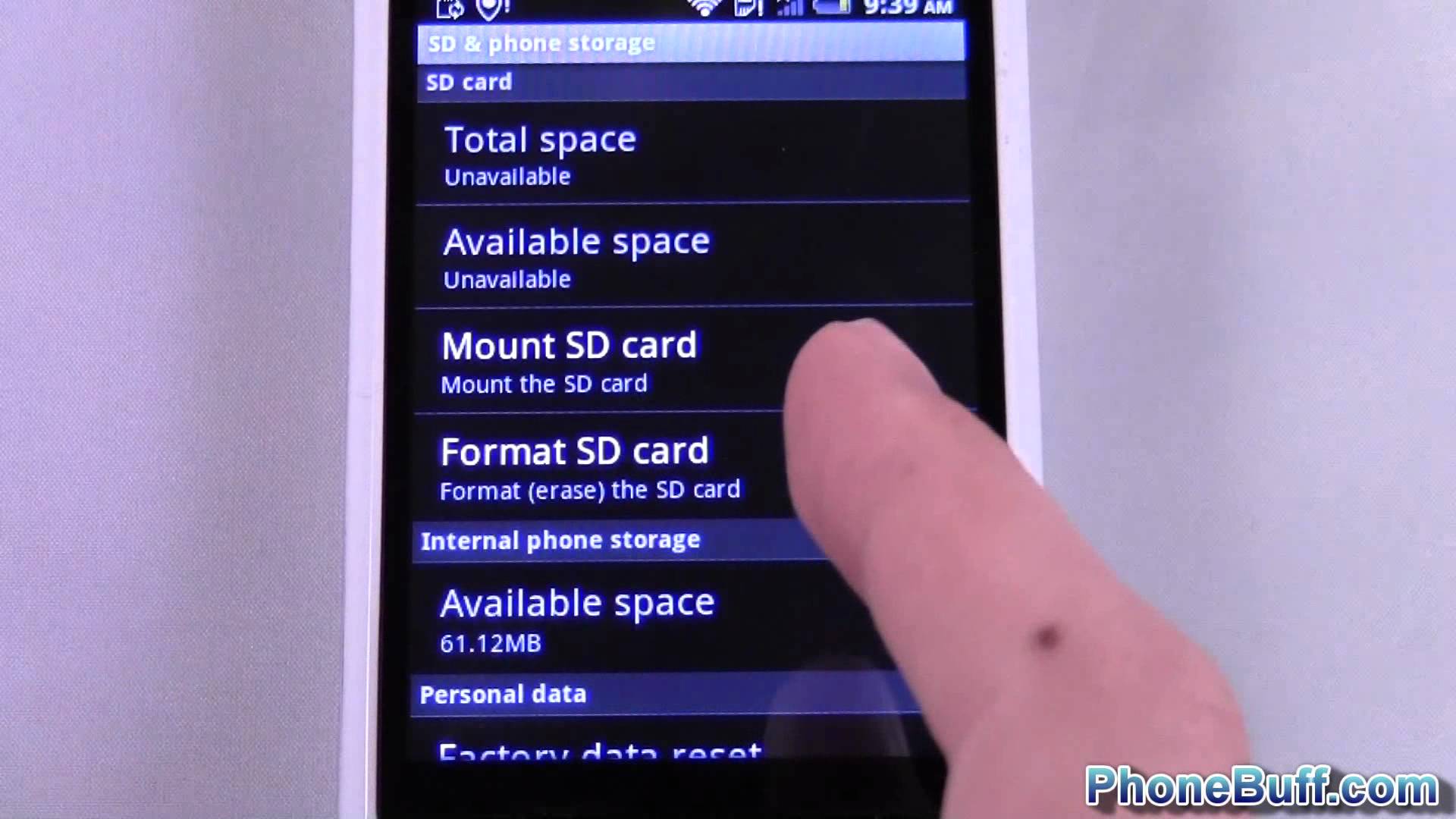 Форматировать android. Phone format Error.