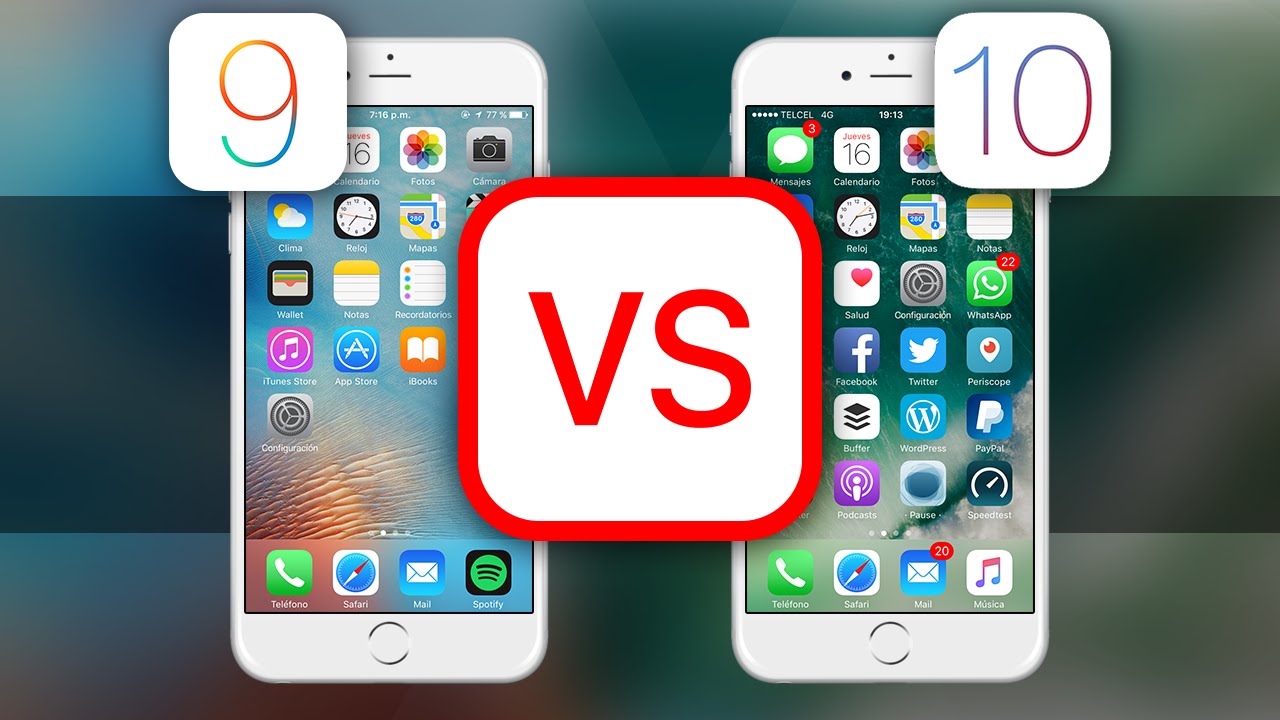 Ios 10 какие. IOS 9 vs 10.