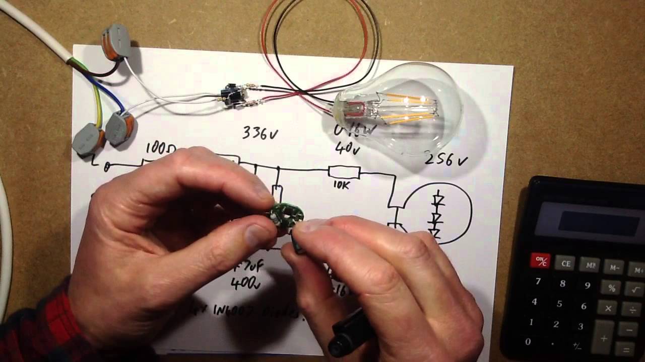 Dropper Led Simple resistive dropper for LED filament lamp.