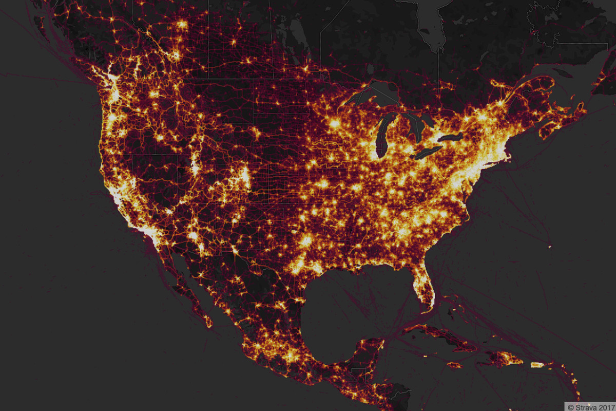 A heat map that reveals location of military bases
