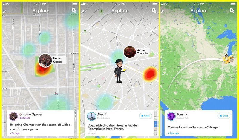 Snapchat, Map Explore